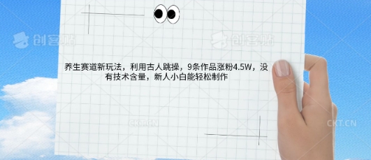 AI养生赛道新玩法，10条作品涨粉5.2W，操作简单，新人小白能轻松制作-聚成轻创