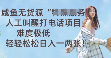咸鱼无货源人工叫醒打电话项目，难度极低， 轻轻松松日入一两张-聚成轻创